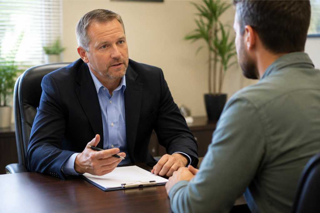 Bail Agent Helping Concerned Client