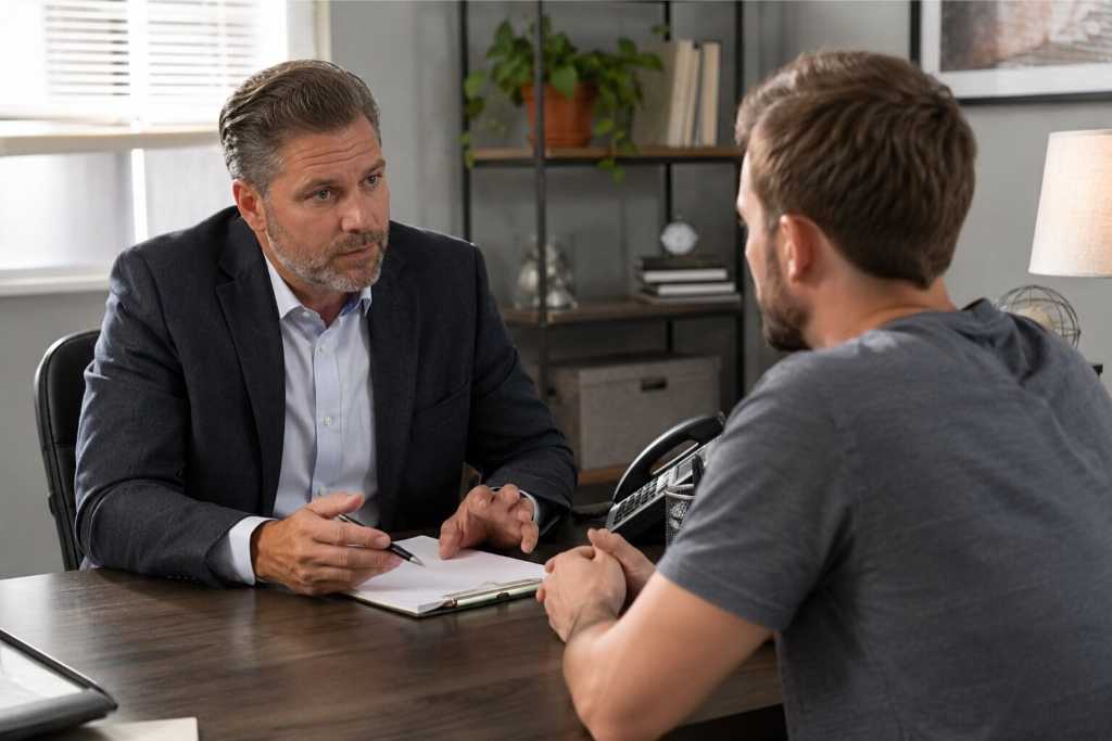 Bail Bondsman Greeting New Client