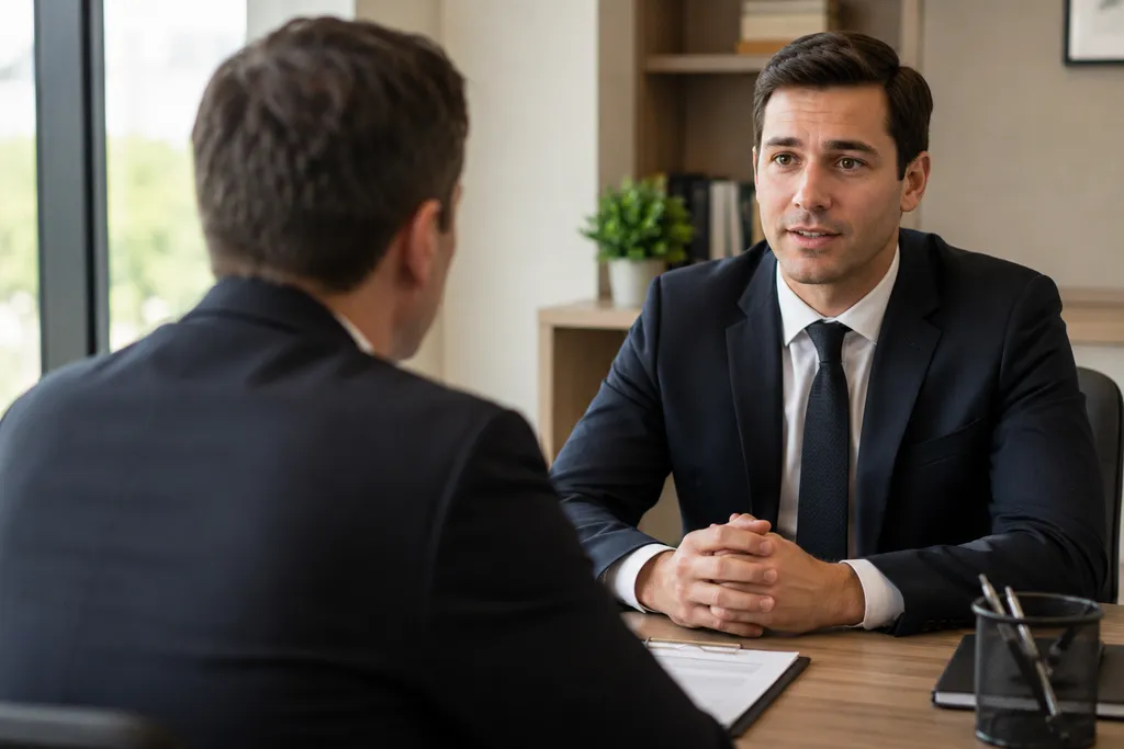 Client And Bail Bondsman Office Conversation