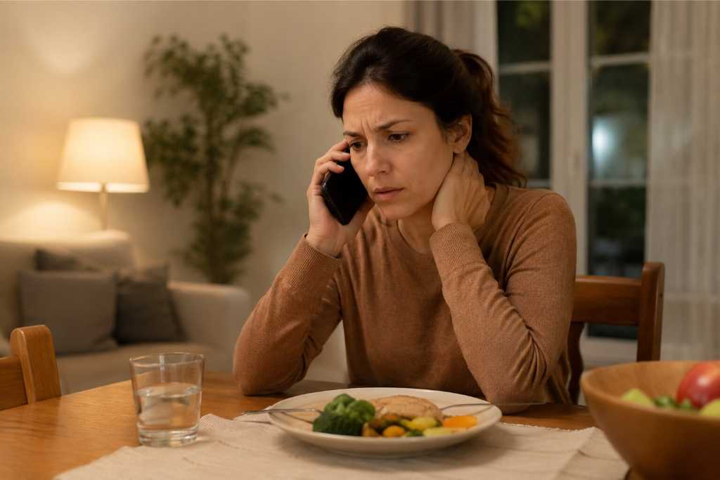 Emotional Phone Conversation After Hours At Home