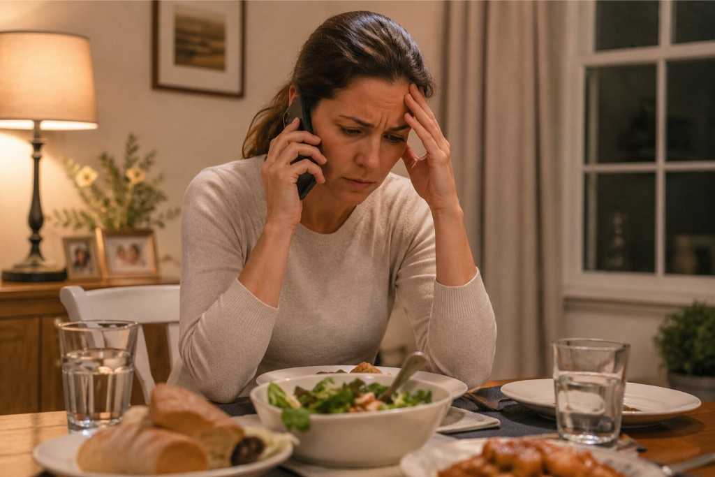 Late Evening Phone Call At The Dinner Table