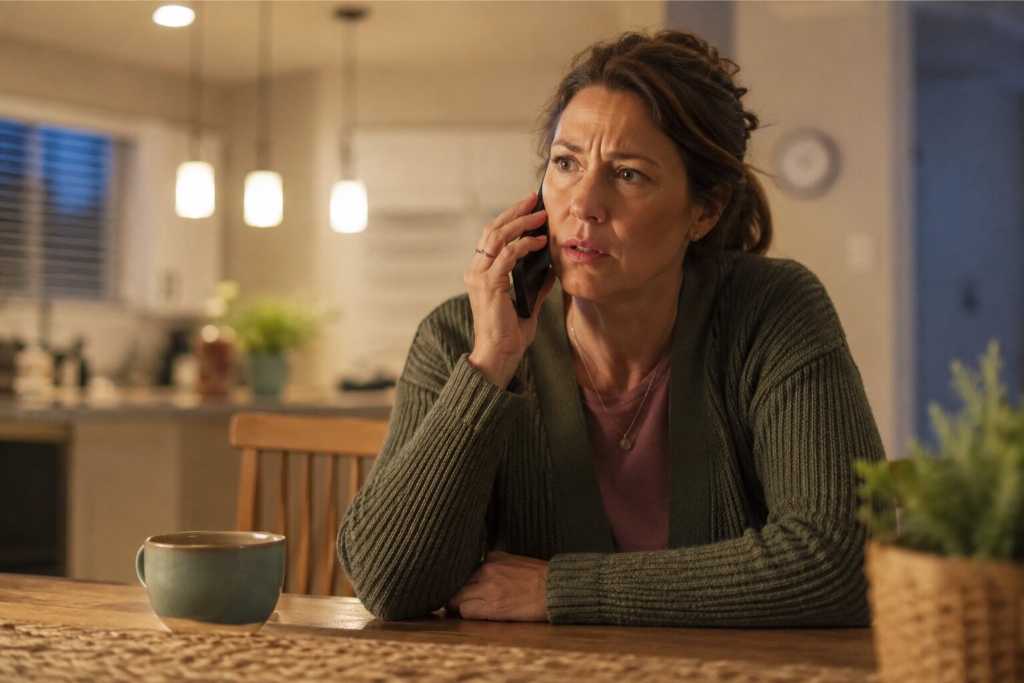 Late Evening Phone Call At The Dinner Table