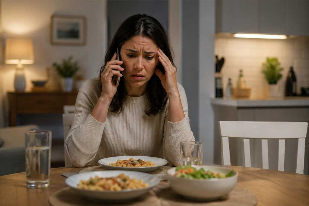 Stressed Loved One Sitting At The Table Calling